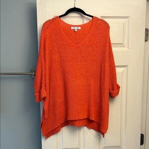 Coral Soft V-Neck Women's Sweater- size OS